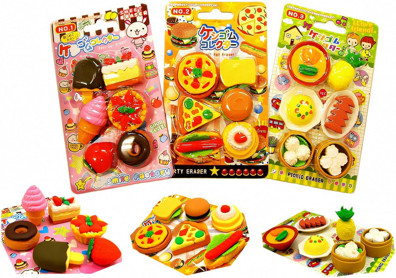 Ryuya Keshigomu Collector, Set of 12, 6 Types, Delight Children (Events, Children's Party, Bon Festival, Christmas Party, New Year)