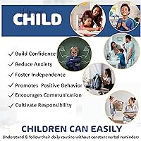 Vista 9 de Programa visual para niños 133 tarjetas de plástico duraderas con imágenes y monedas de lazo suave Tabla de rutina diaria y recompensas por tareas