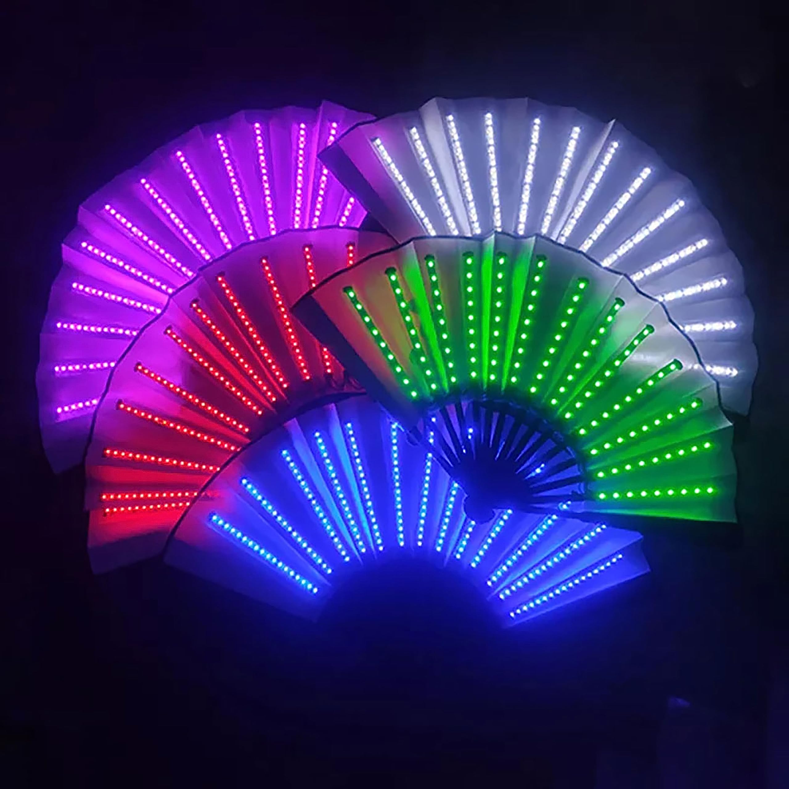 Abanico Plegable LED: El complemento perfecto para fiestas, festivales, discotecas y conciertos de música (Rosa)