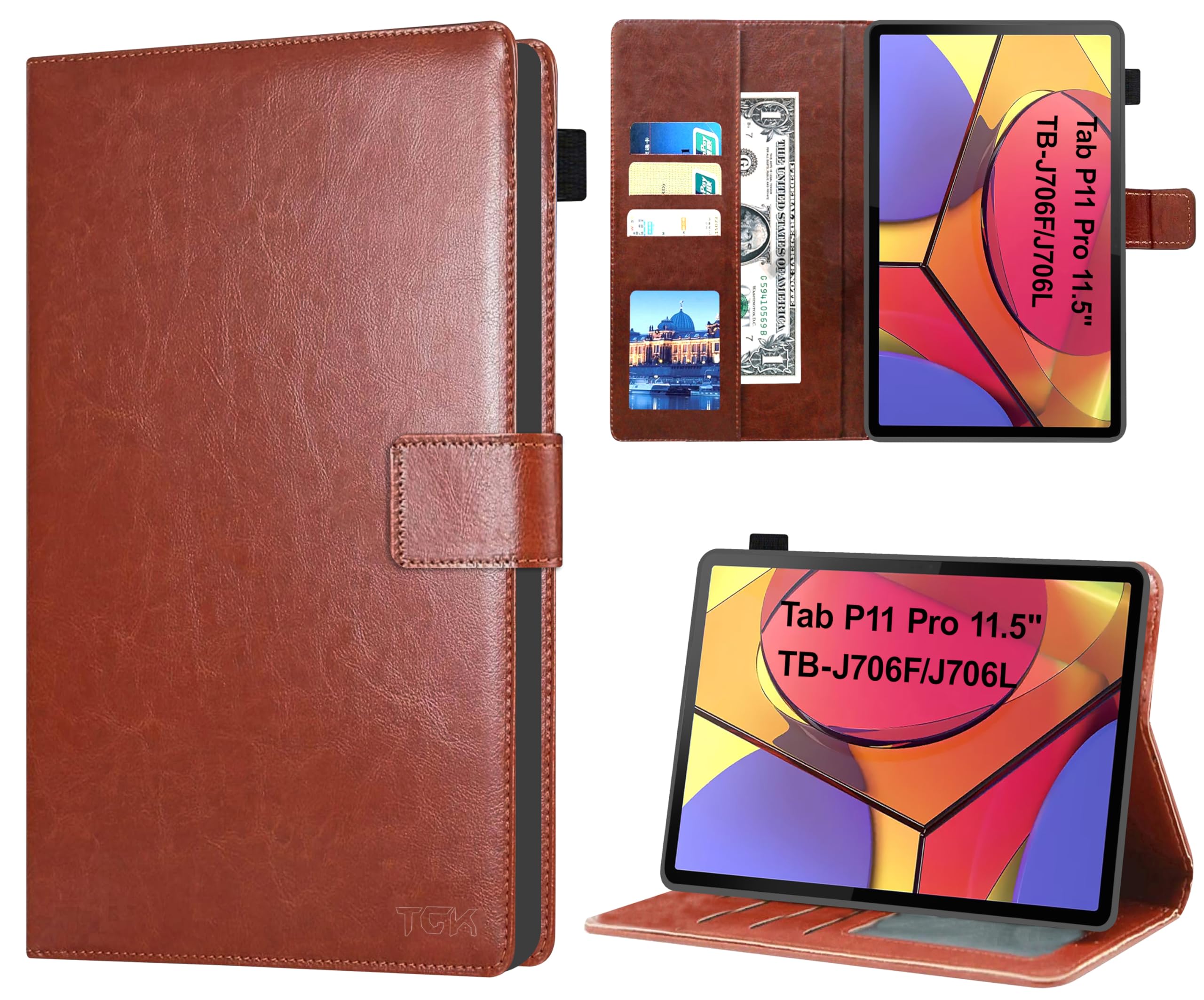 TGK Wallet Leather Flip Case Cover for Lenovo Tab P11 Pro 11.5 inch TB-J706F/J706L, Brown (B09KCF26XT) Amazon Price History, Amazon Price Tracker
