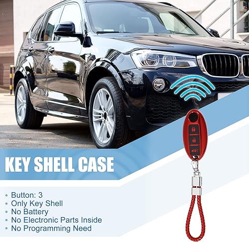 Miniatura 9 de X AUTOHAUX Funda de TPU para llavero de automóvil de 3 botones para Nissan Qashqai Juke X-Trail Micra Murano con kit de llaveros, protector remoto