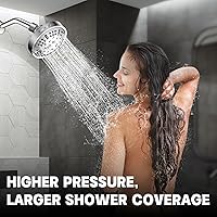 Vista 5 de HOPOPRO Upgraded 9 Settings High Pressure Shower Head, NBC News Recommended Brand Fixed Showerhead Adjustable Bathroom Showerhead Multi-functional