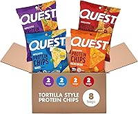 Vista 35 de Quest Nutrition - Chips de proteína estilo tortilla, Buffalo Ranch, 0.67 oz de proteína, 0.14 oz de carbohidratos netos, aperitivo de proteínas sin