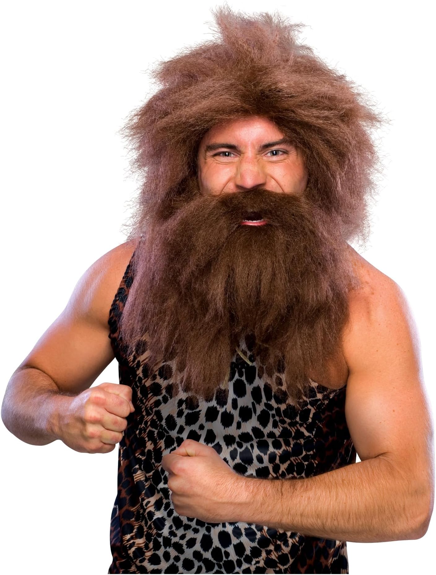 Official Rubie's Caveman Beard and Wig Set, Adult Fancy Dress Accessory Halloween Halloween