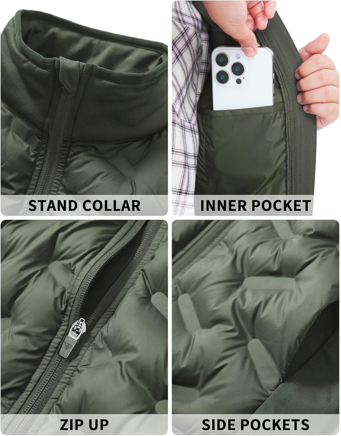 M MAELREG Boys Puffer Vest Lightweight Sleeveless Quilted Full Zip Jacket Winter Warm Water Resistant for Outdoor Activities - Image 4