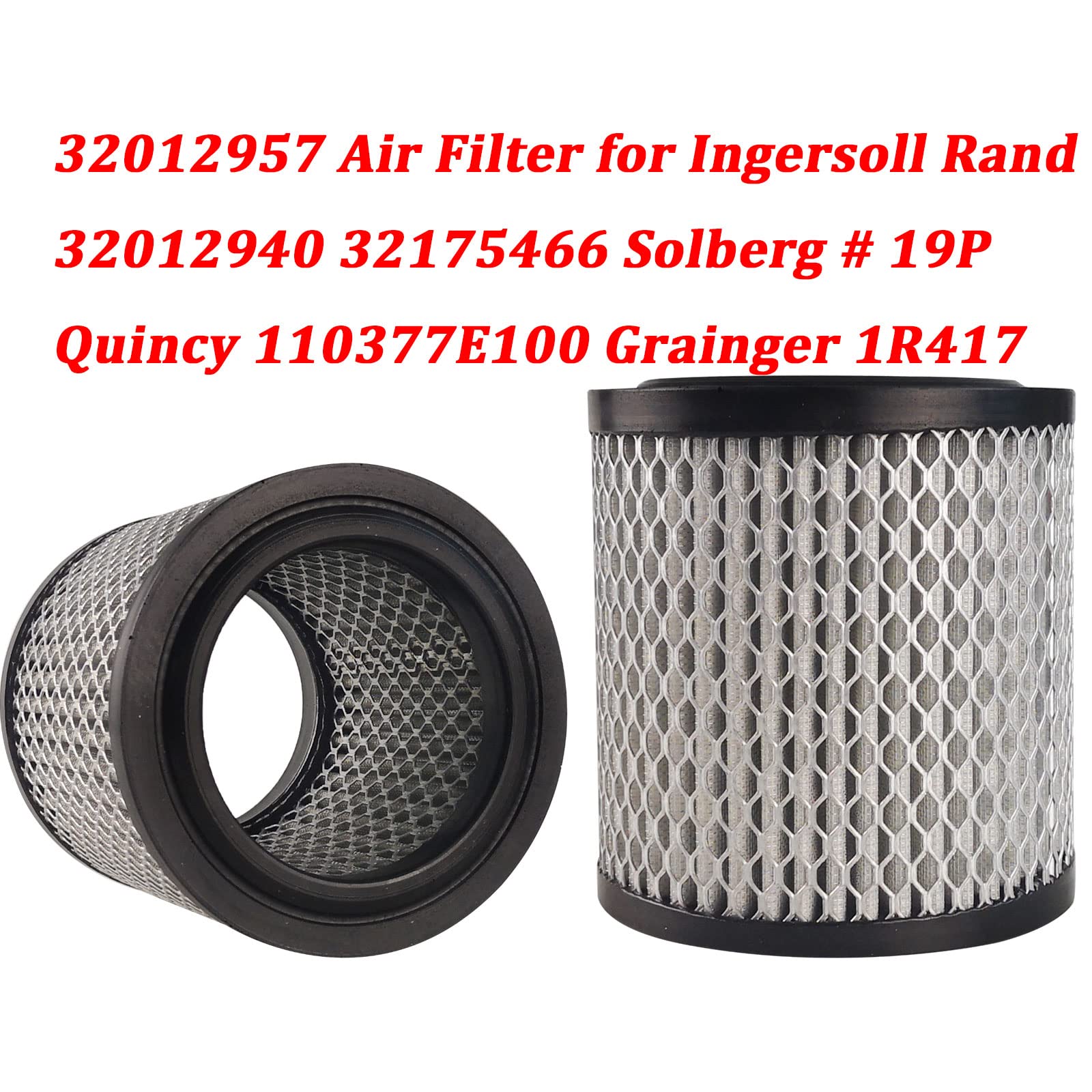 Kompatibel mit 32175466 Luftfilter Ersatz für Ingersoll Rand 32012940 32175466 32012957 Solberg # 19P Quincy 110377E100 Grainger 1R417