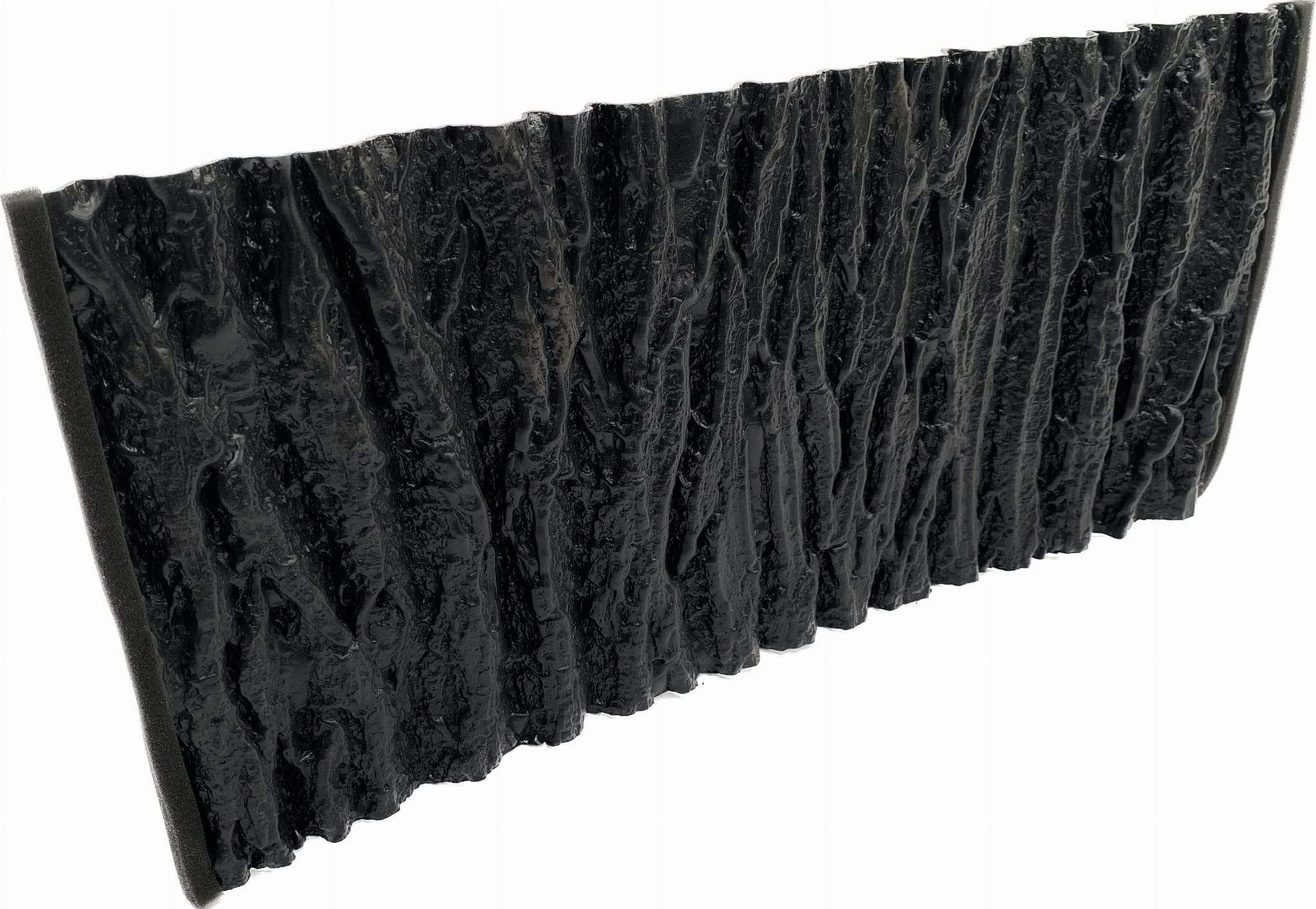 PLASTIKO - Aquarium Hintergrund 3D I Rückwänd 120x50 cm I Leicht zu Montieren und Reinigen I Keine Verklebung Erforderlich I Sicher für Tiere I Schwarz mit Baumrindenmuster