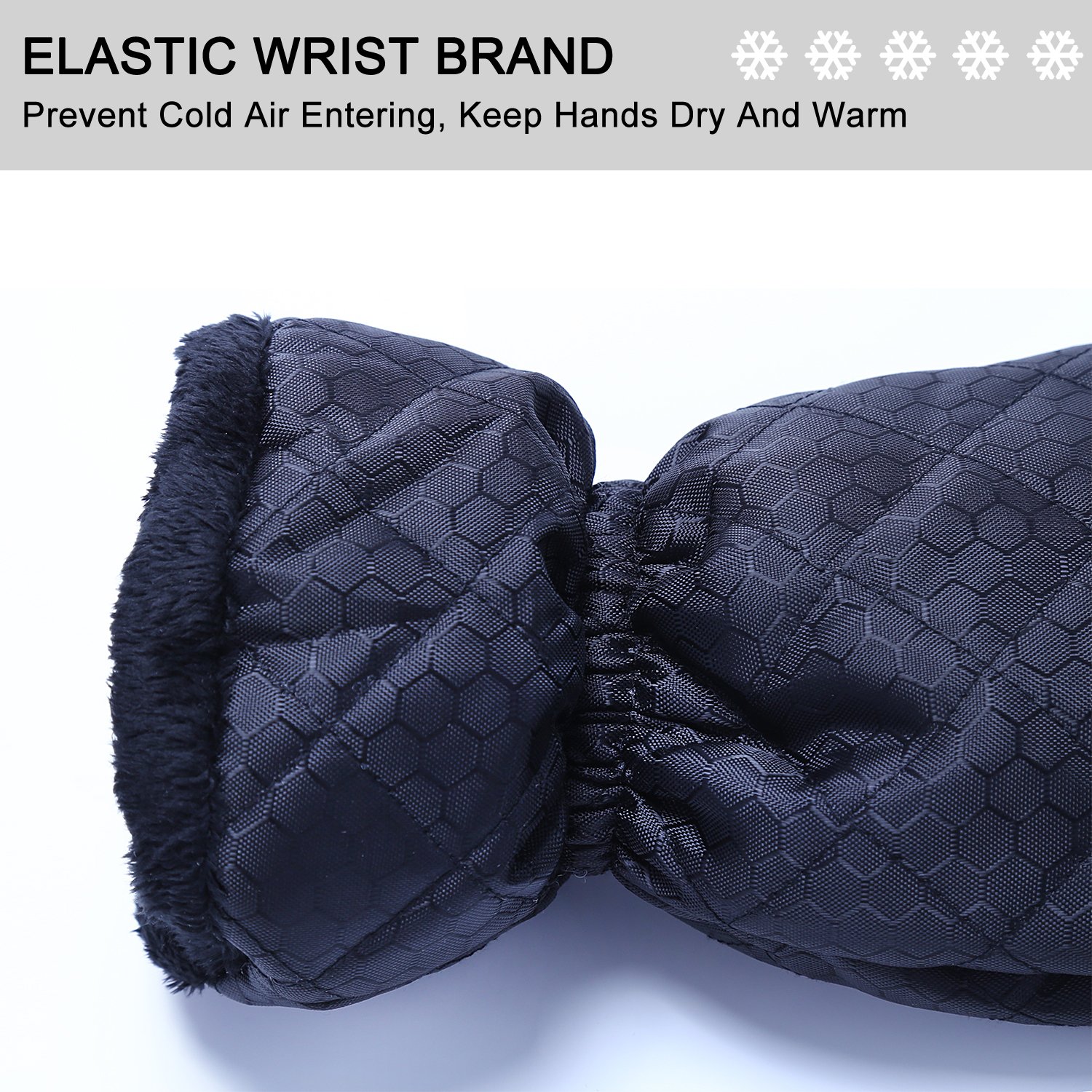 Grattoir à Glace pour Pare-Brise, grattoir à Neige avec Gant de Chasse-Neige imperméable doublé en Polaire Compatible avec Les Voitures (Lot de 2, Noir)