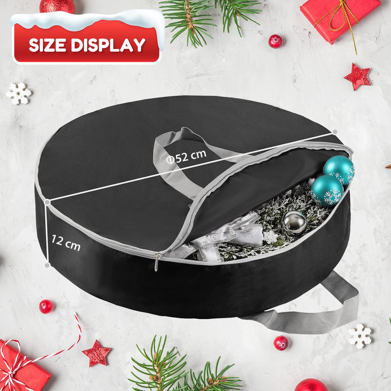 Weihnachtskranz Aufbewahrungstasche 61cm - Transparent Mit Reißverschluss