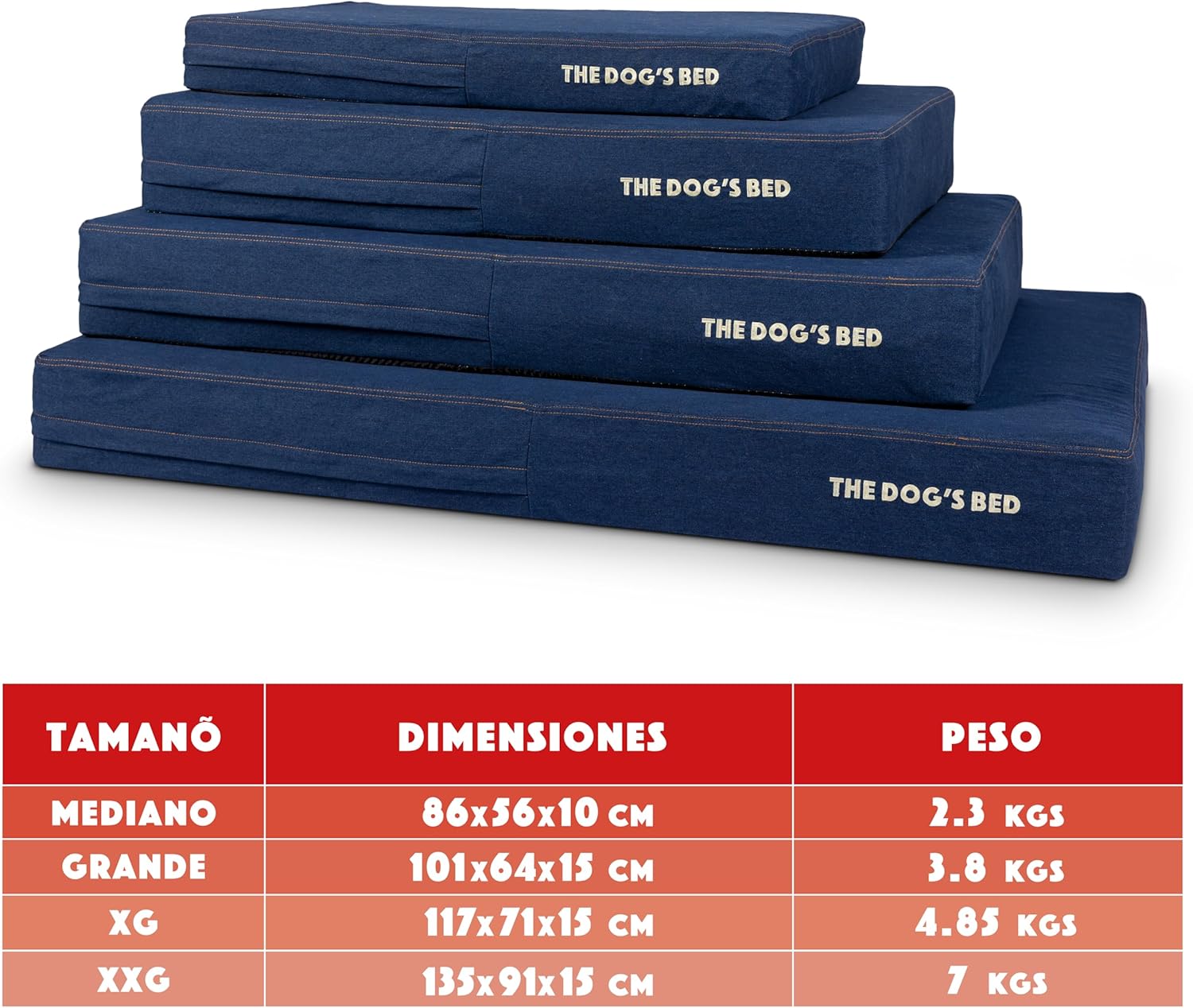 The Dog’s Bed Orthopaedic Dog Bed Large, Blue Denim, Waterproof