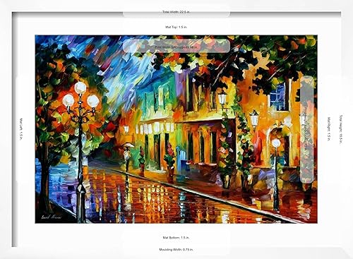 Miniatura 9 de Lienzo decorativo para pared, diseño de flores nocturnas de Leonid Afremov, decoración escénica, 24 x 16 pulgadas