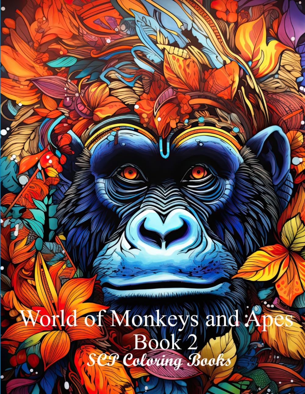 World of Monkeys and Apes: Book 2 (SCP Coloring Books)
