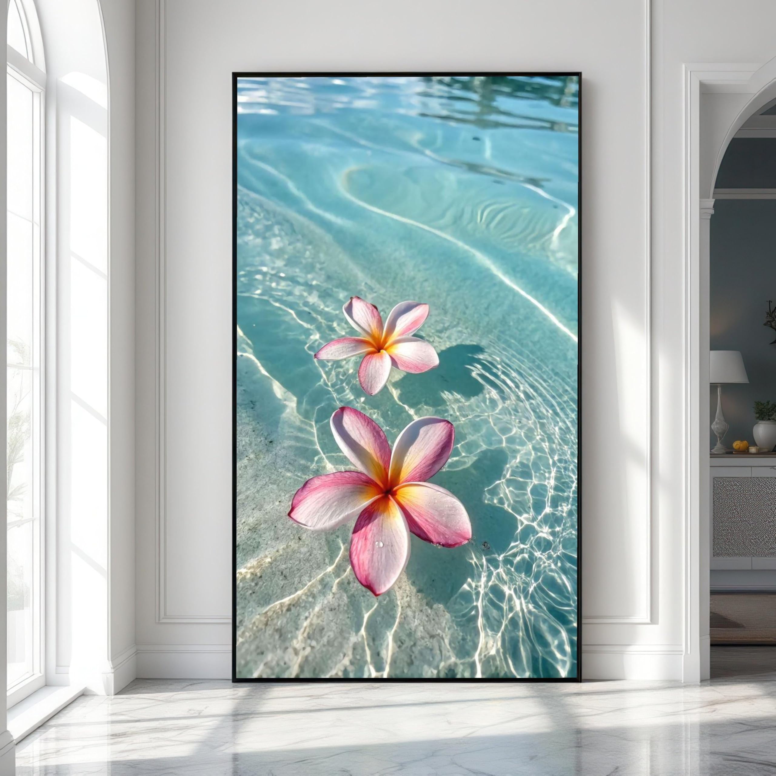 Tableau fleur frangipanier grand format pour raviver un mur vide