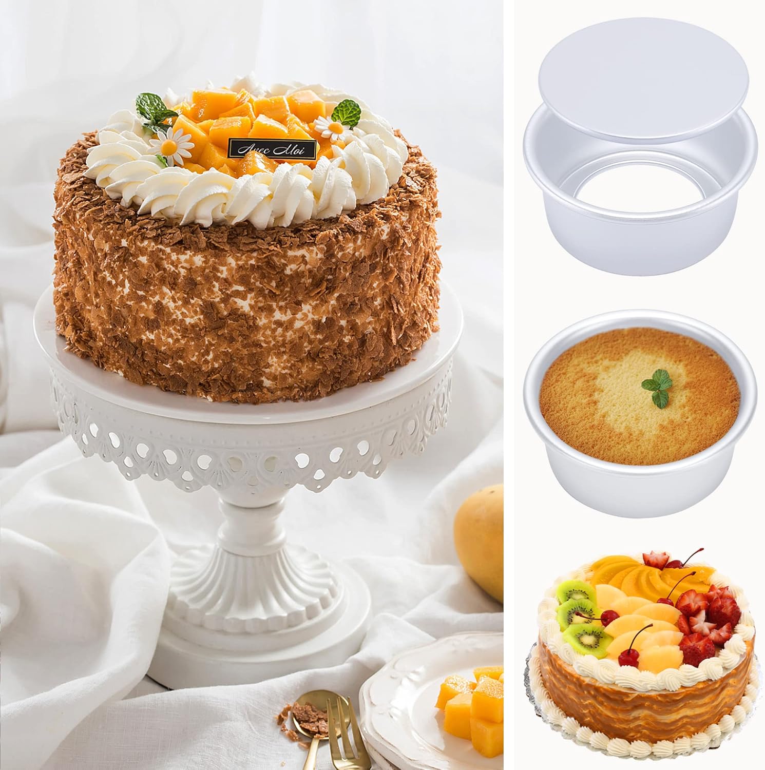 Mini Springform Pans Inch Set Of 4'' Round Cake Pan Removable