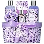 Bath Gift Baskets for Women, Lavender Relaxing Spa Gifts, Bath Spa Gift Basket for Women, Self Care Gifts, Care Package, Home Spa Products, Birthday Gifts , Gifts for her