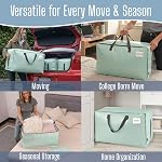VENO Sacs de déménagement robustes Sacs pliables extra grands avec fermeture éclair & Poignées de transport, coffres d'entreposage Boîtes de déménagement Accessoires d'emballage Boîtes à linge pour organisateur (vert clair, 4 Boîte)
