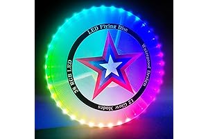 LED Glow Disc - Light Up Flying Disc, 38 RGB LED, 7+5 Modes, Rechargeable