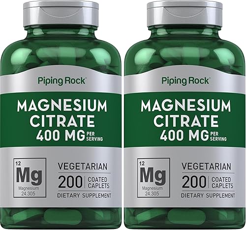 Miniatura 8 de Piping Rock Citrato de magnesio | 400 mg | 200 comprimidos | Vegetariano, sin OMG, suplemento sin gluten