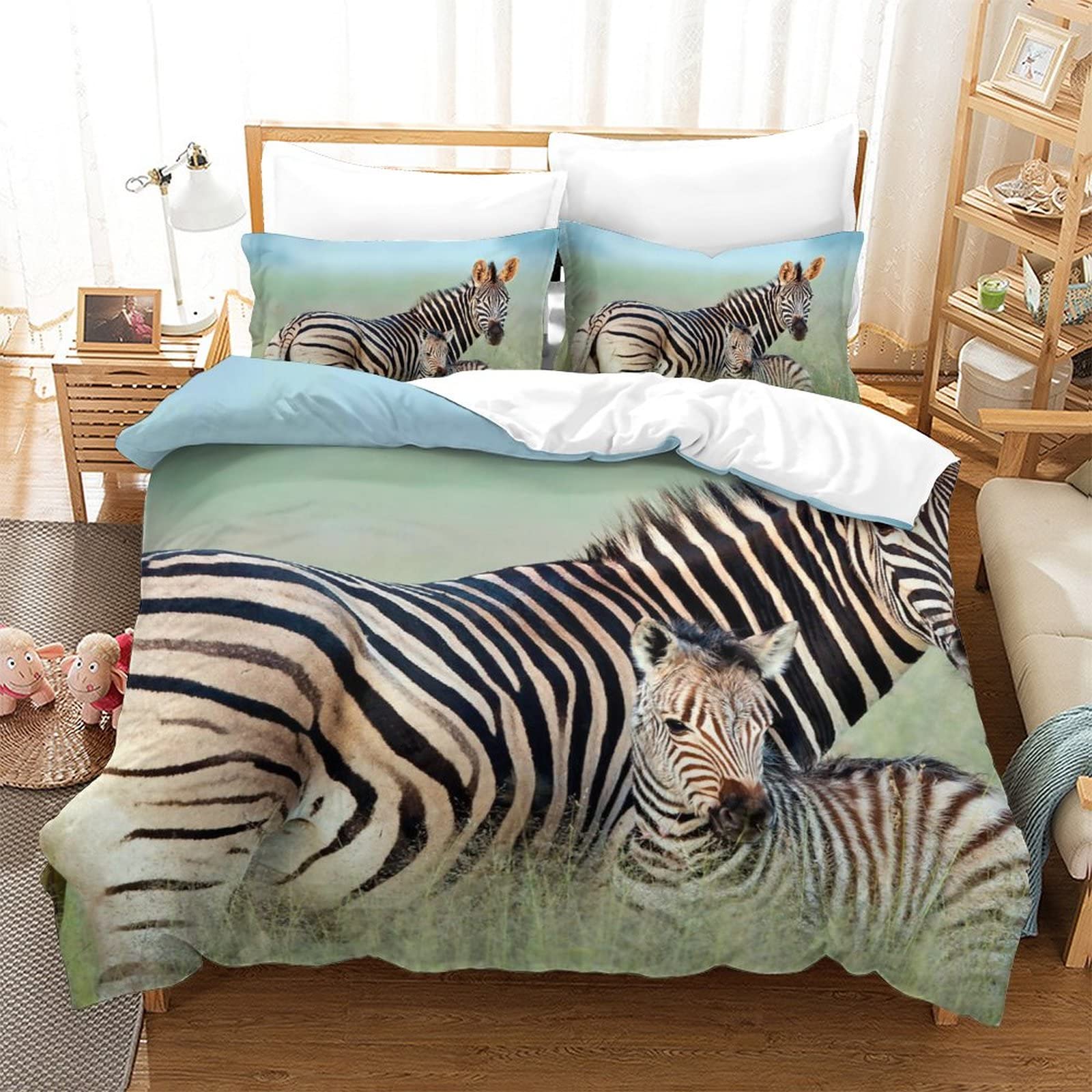 Housse de couette animal zèbre 3D pour créer une ambiance safari moderne dans la chambre