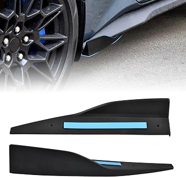 Rear Side Skirt Spoiler for Ford Mustang 2024-2025 Accessories, Lower Bumper Skirt Splitters Diffuser Winglets Protector, Lower Side Guard Protection Wings, Sporty Shark Fin Design