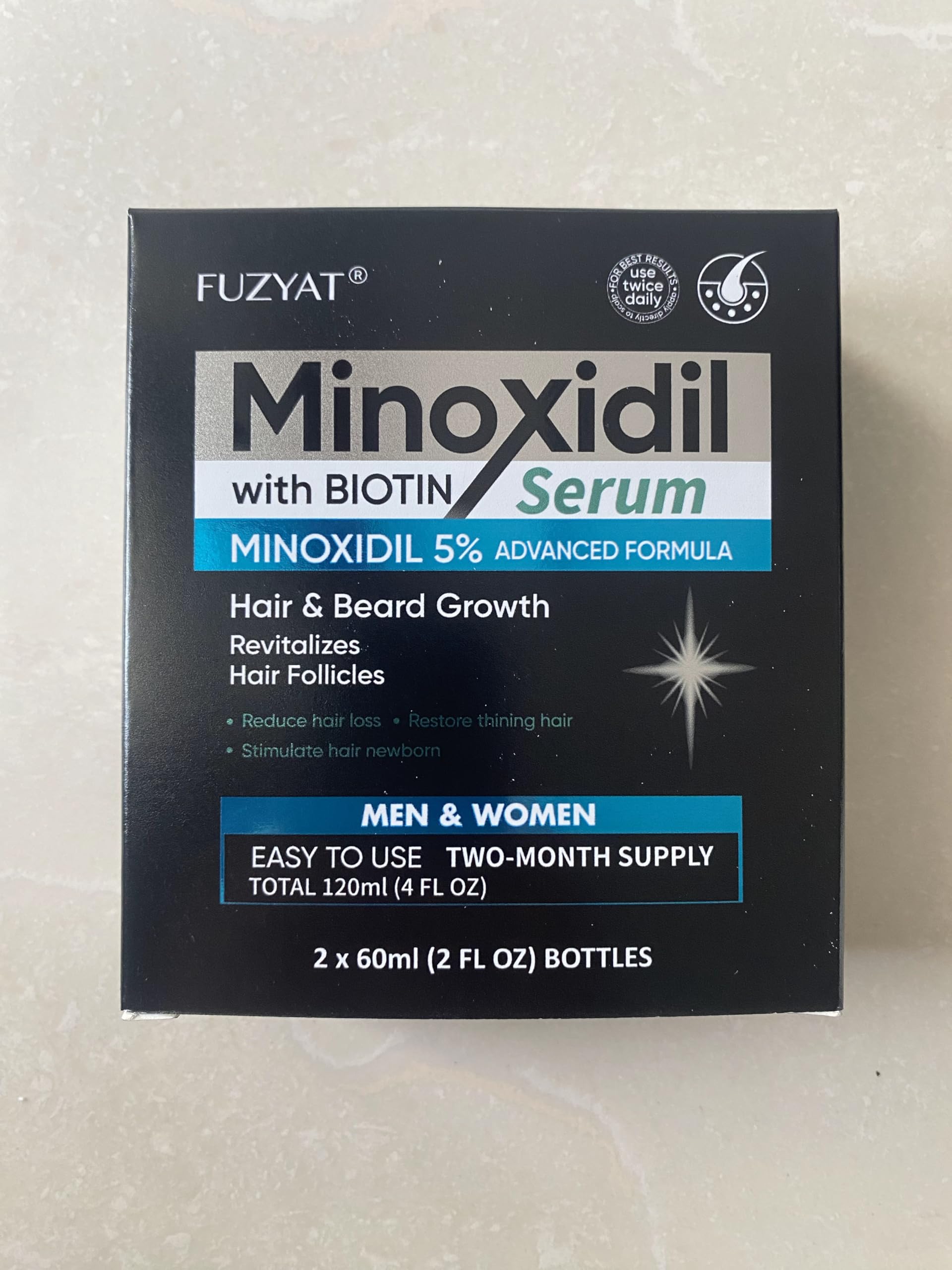 5 Minoxidil Hair Regrowth Treatment Serum for Men and Women Biotin Castor Oil Enriched Hair Regrowth Treatment Strengthens