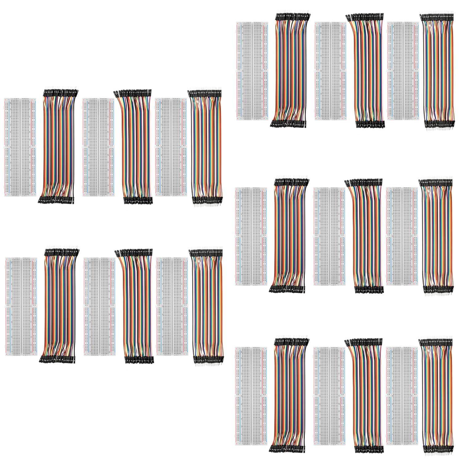 AZDelivery 5 x Breadboard Kit - 3X Jumper Wire m2m/f2m/f2f + 3er Set MB102 Breadboard kompatibel mit Arduino und Raspberry Pi inklusive E-Book!