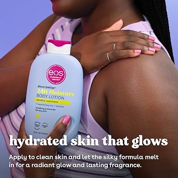 eos Shea Better Body Lotion- Vanilla Cashmere, 24-Hour Moisture Skin Care, Lightweight & Non-Great, Made with Natural Shea, Vegan, 16 fl oz
