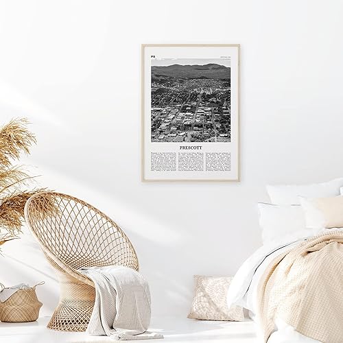 Miniatura 2 de Prescott Print - Arte de pared en blanco y negro, póster de Prescott, foto de Prescott, decoración de pared de Prescott, mapa de Prescott, Arizona,