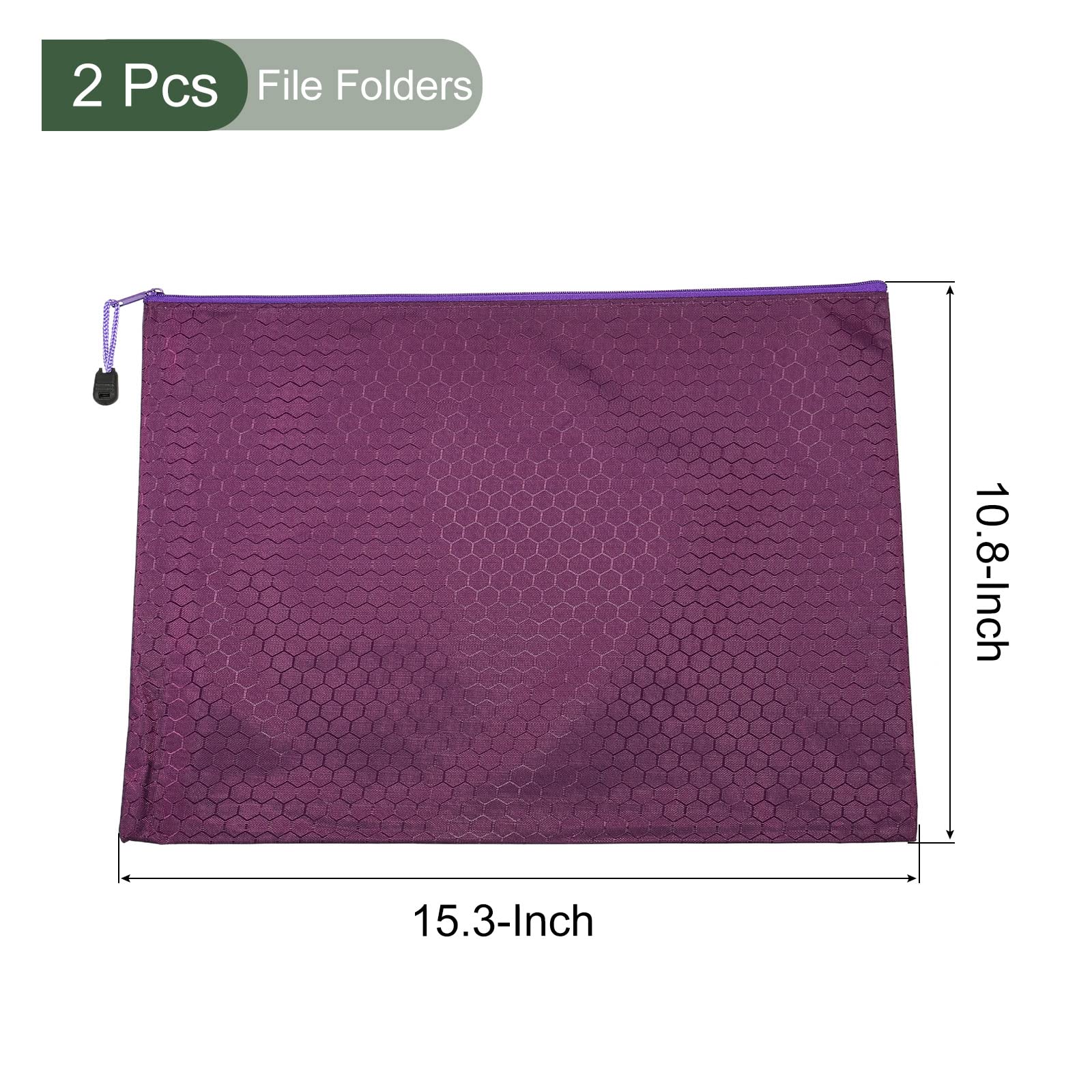 YOKIVE 2 Pack Waterproof Zipper Bags, Pencil Case Travel Storage Bag Makeup Supply Files Organizer Pouch, Great for Office(Purple, B4) - Image 2