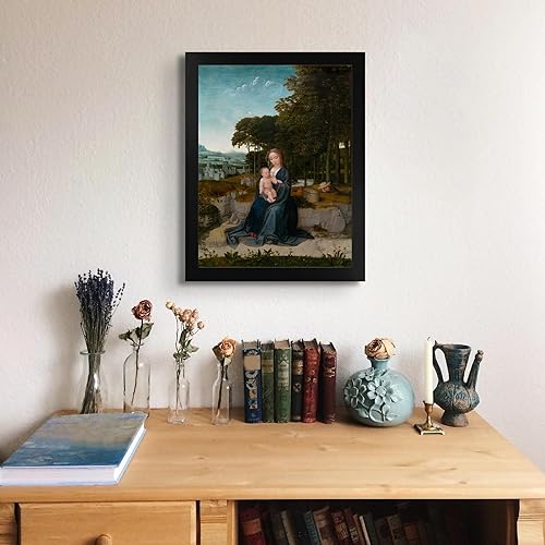 Miniatura 3 de Lost Cabin The Rest on the Flight Into Egypt por Gerard David  Impresión en marco biselado negro  Reproducción de pinturas de obras de arte finas