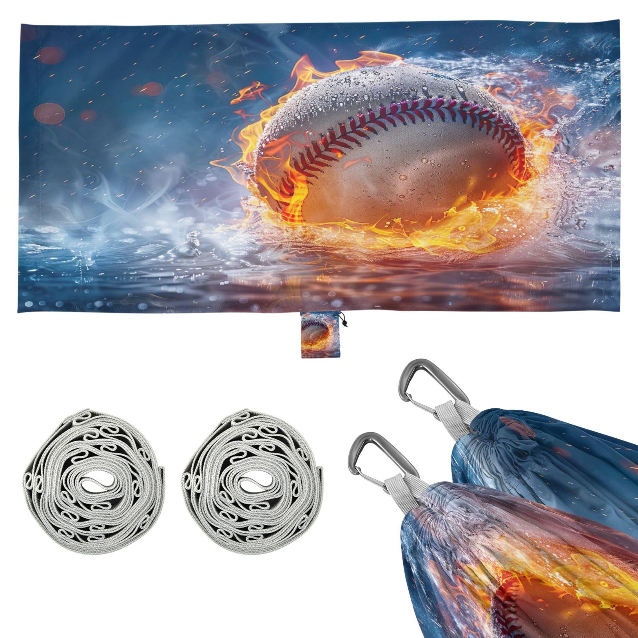 Takiito Firing Baseball Hammock 330 lb Capacity Travel Camping Hammock with Tree Straps, Portable Lightweight for Outdoor Beach Backpacking Backyard Patio