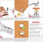 PAXCOO 802Pcs Kit de pinces à oeillets Grommet, 1/4 pouce 6mm Kit d'outils avec 800 Rondelles en métal en or et en argent, Gommets, Presse à main portable pour cuir/en cuir/chaussures/enduits