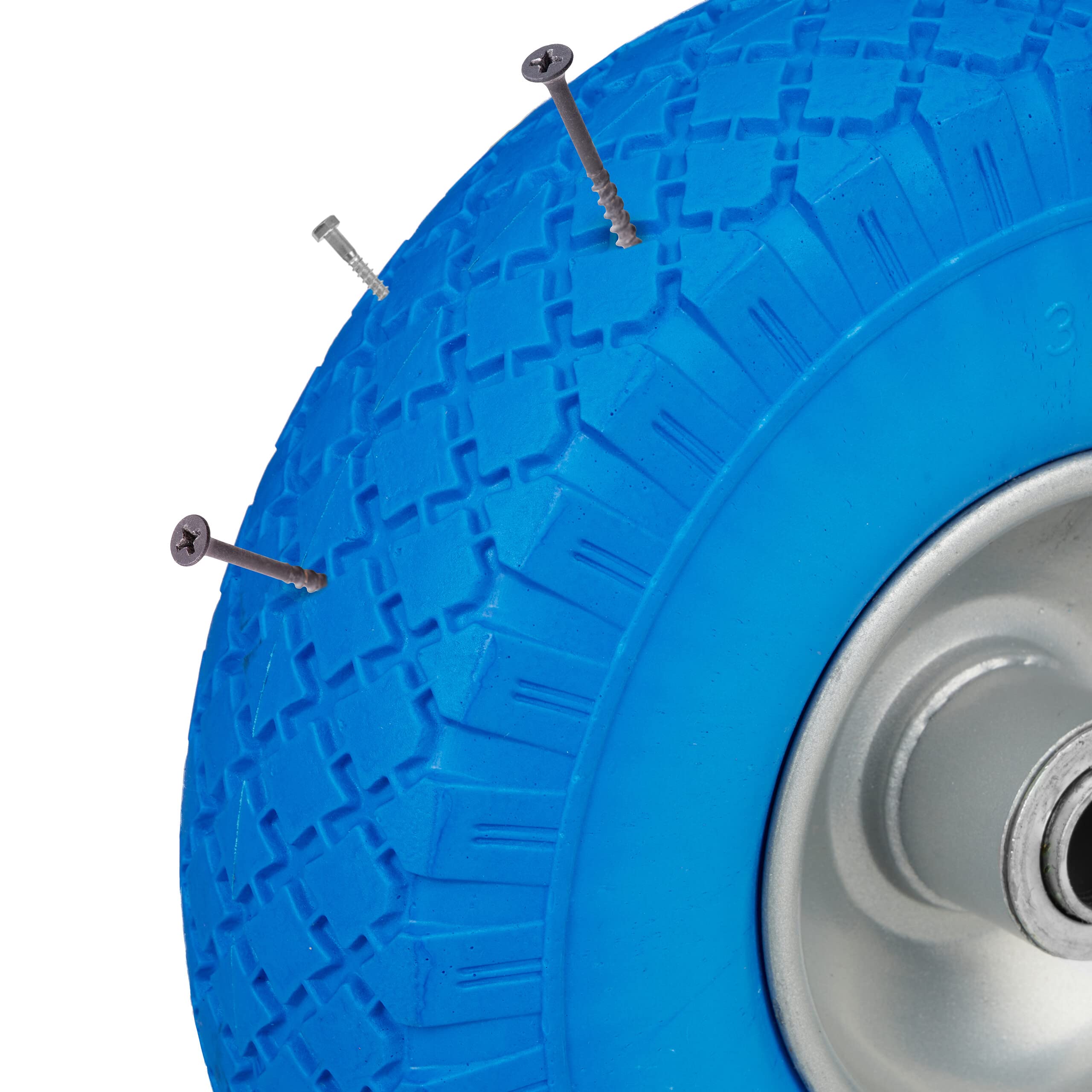 Ruote Per Carrello Relaxdays 3.00-4 - Set Di 2 In Gomma Piena Antiforatura, Portata 100 Kg, Grigio/Blu