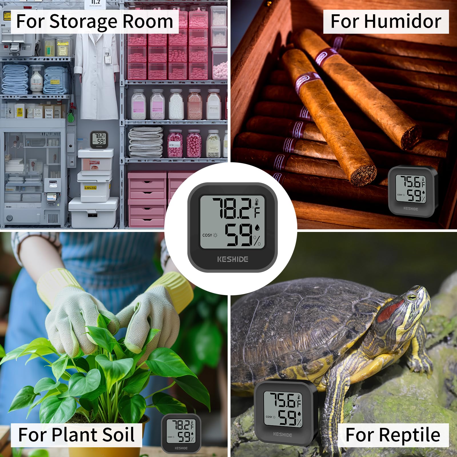 Igrometro digitale termometro per temperatura ambiente misuratore di umidità termometro interno precisione calibrazione sensore di temperatura LCD, camera da letto, camera dei bambini, ufficio, serra