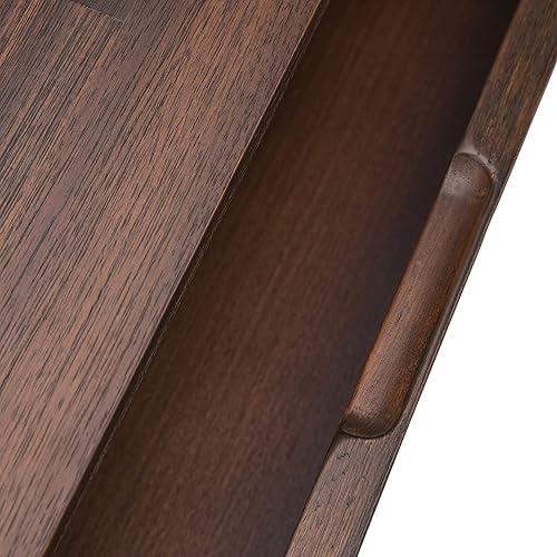 Miniatura 64 de SIMPLIHOME Lowry - Mesa auxiliar cuadrada de madera de acacia maciza y metal, de 22 pulgadas de ancho, moderna, industrial en marrón envejecido café