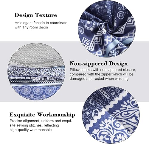 Miniatura 7 de Shatex Juego de edredón de 2 piezas para todas las estaciones, microfibra ultrasuave, elegante edredón bohemio individualindividual XL con patrón