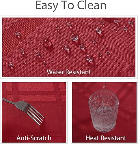 Miniatura 87 de JUCFHY - Mantel rectangular marroquí de tela jacquard a prueba de derrames y resistente al agua y al aceite, mantel decorativo para uso exterior e