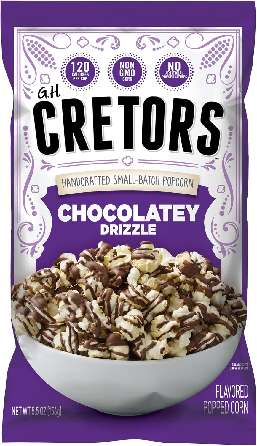 G.H. Cretors Dark Chocolatey Drizzle Popcorn (6 Pack - 5.5 Oz Each)