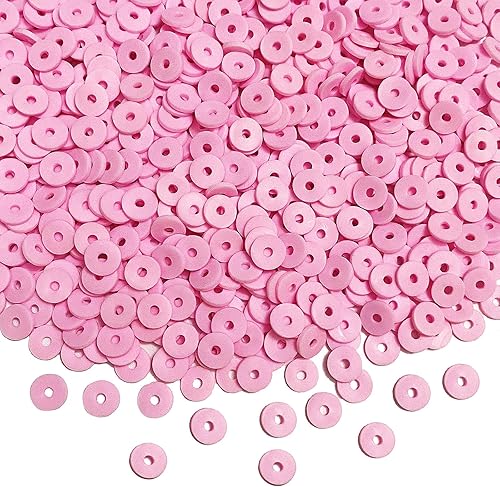 Vista 53 de 5000 cuentas de arcilla crema, arcilla polimérica Heishi, cuentas espaciadoras redondas planas para pulseras, aretes, collares, manualidades hechas