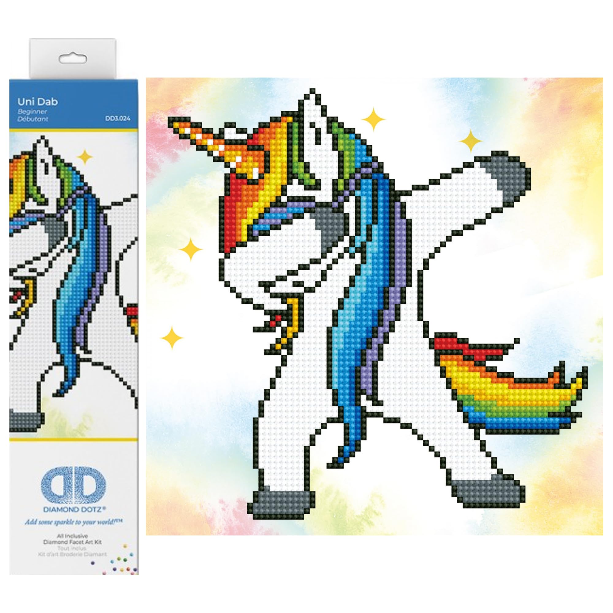 DIAMOND DOTZ Uni Dab Unicorn Diamond Painting Kits for Adults - Diamond Art Kits a Relaxing Creative Craft Kit with Dotz Gems 9.5