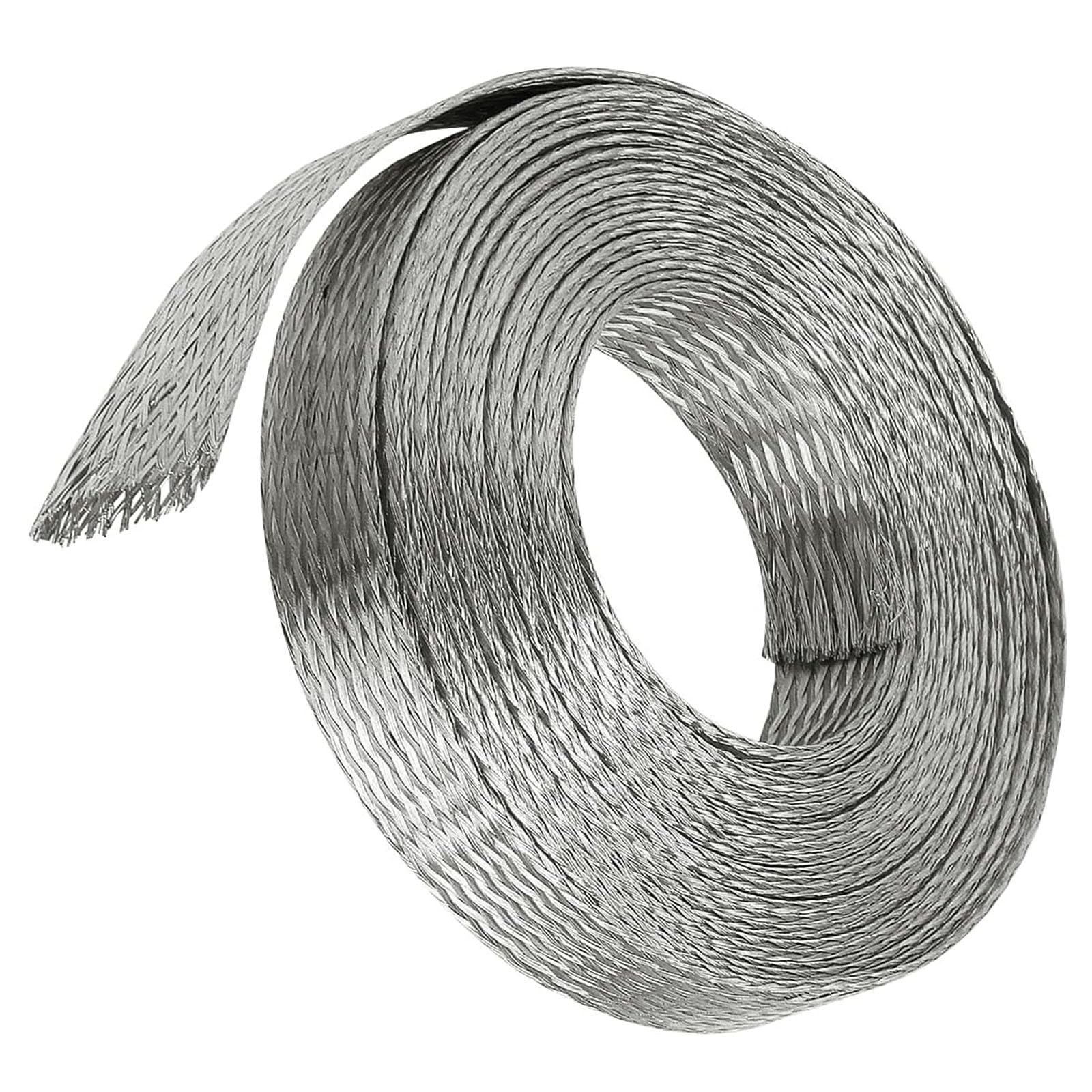 5 Meter Flaches, Geflochtenes Erdungsband Aus Verzinntem Kupfer, Silber, Breite 25–30 Mm(Width 30mm)