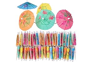 Cocktail Drink Umbrellas for Luau Parasols Hawaiian Party Decorations
