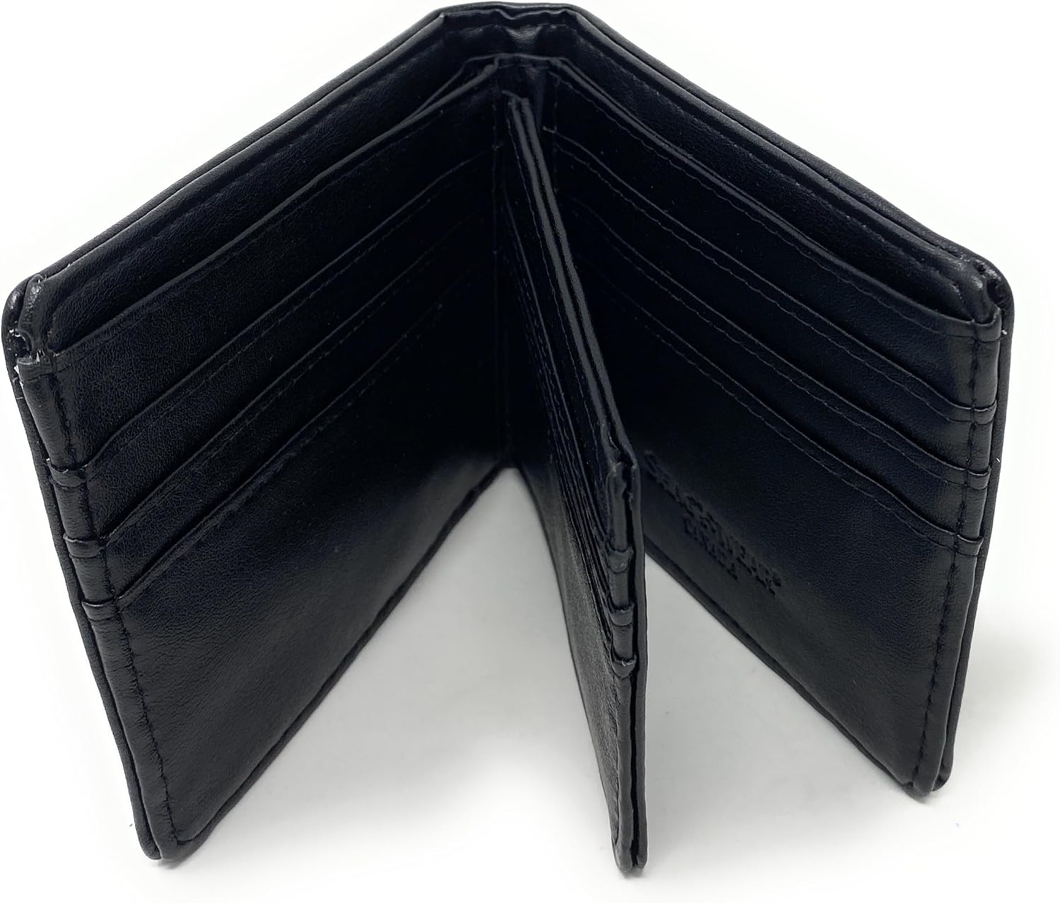 Shag Wear Bear Paw Wallet for Men Teen Boys Vegan Faux Leather Bifold with ID Window Card Slots Black Gray Paw