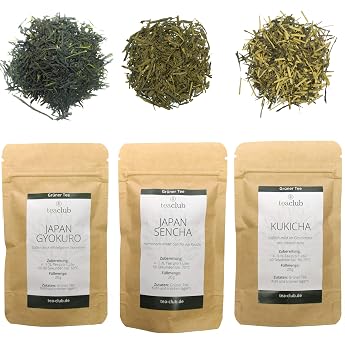 TeaClub Japanese Green Tea Loose Tasting Set 3x20g - Premium Green Tea