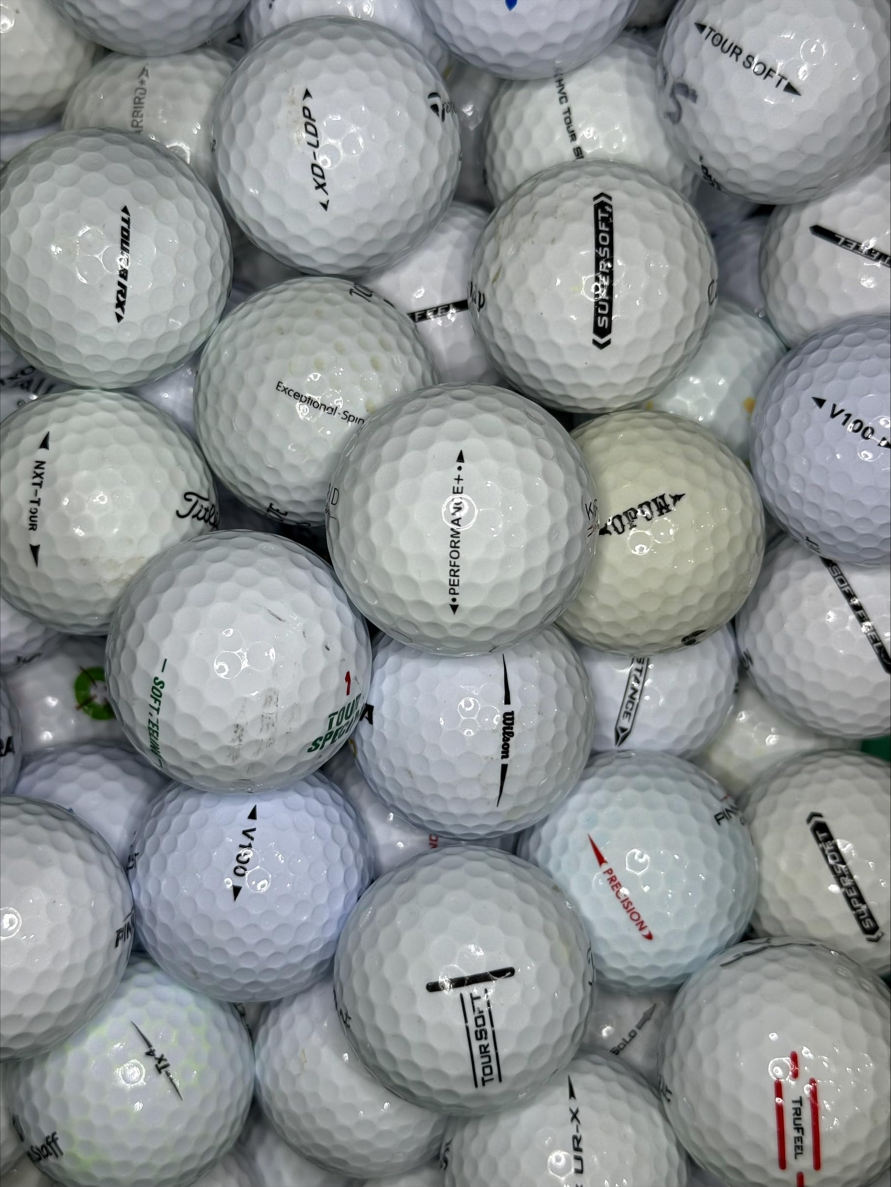 Iron Lake Balls Used For Callaway Titleist TaylorMade Slazenger Pinnacle etc | White B Grade | Mixed Brand | Premium & Budget | 12, 24, 36, 48, 72, 100 Pack Balls (48 Balls) | (Used Not New)