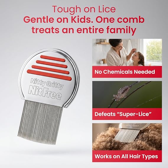 Nitty Gritty NitFree Nit Comb - Metal Head Lice Comb for Nit Removal
