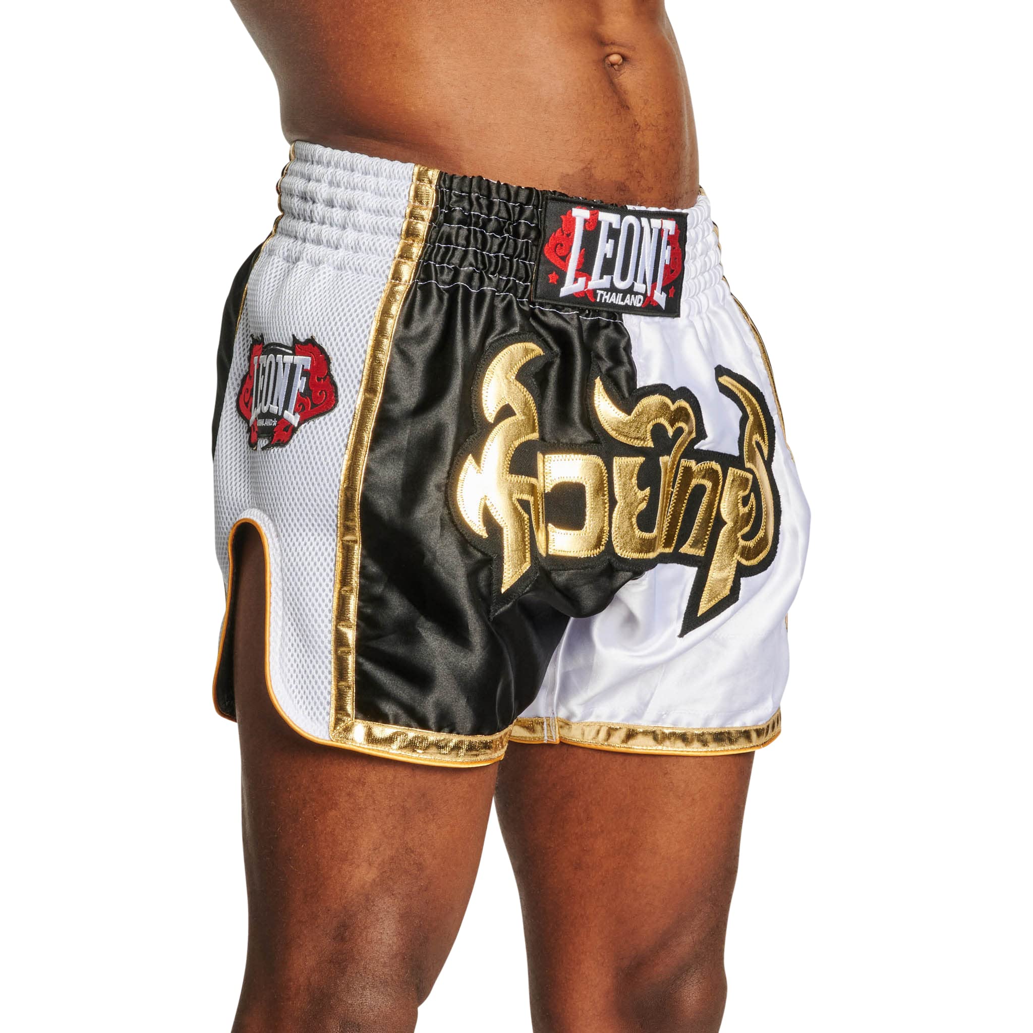 LEONE 1947, Panta Thai SIAM Bianco-Nero/XL, Unisex Adulto - AB875