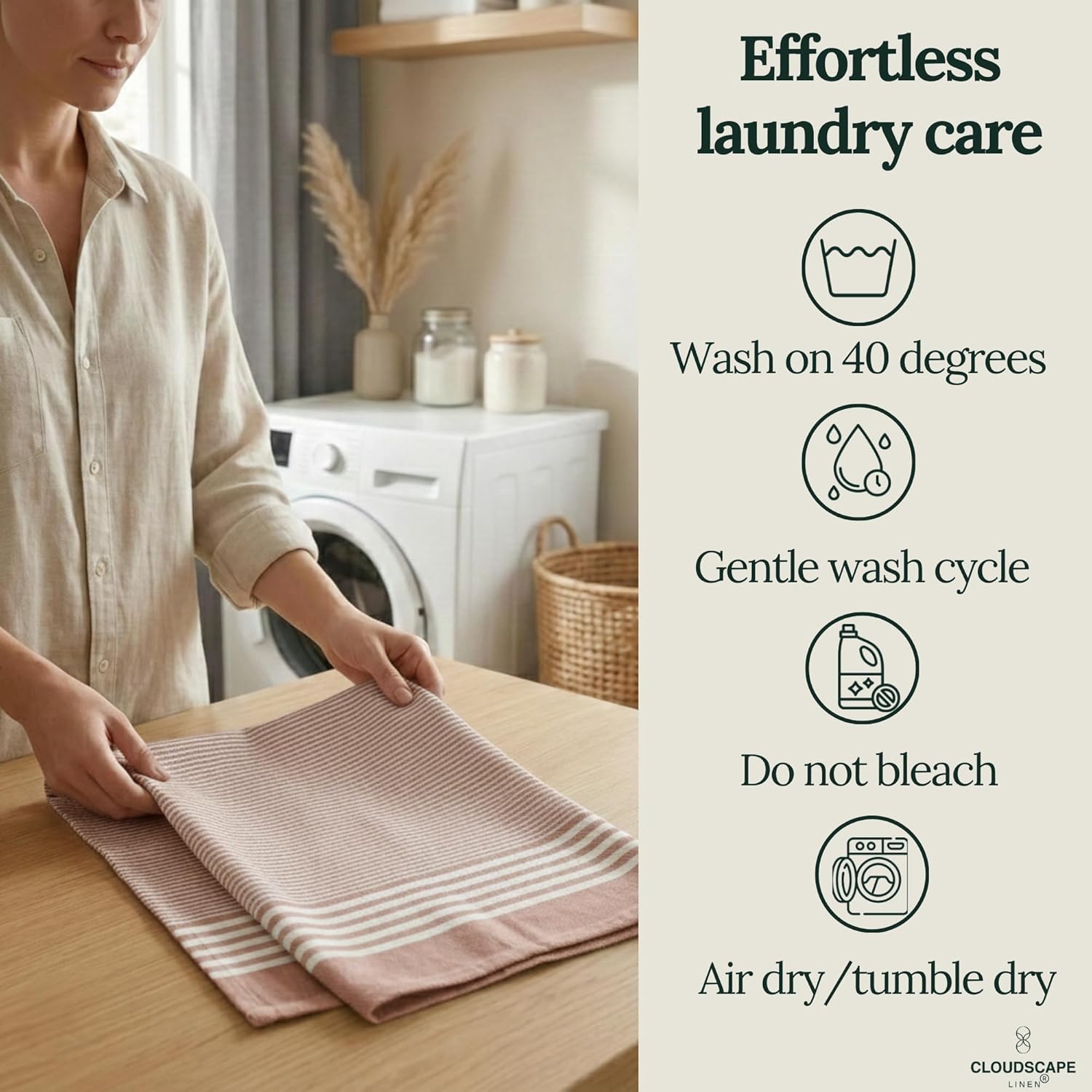 CLOUDSCAPE Kitchen Towels, Set of 6, Premium Cotton Dish Towels for Kitchen, 18" x 28" Oversized Hand Towel, Quick Absorbent & Drying Tea Towel with Hanging Loop -Rust