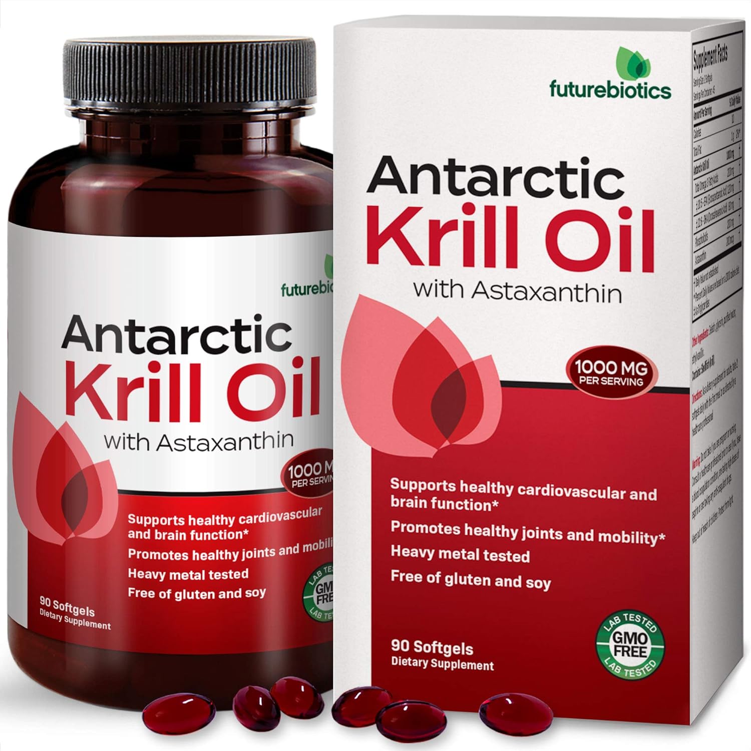 Futurebiotics Aceite de Krill Antártico con Omega3s EPA, DHA, asstaxantina y fosfolípidos 100