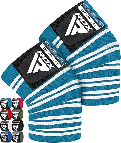 Miniatura 47 de RDX Rodilleras para levantamiento de pesas, correas elásticas de 78 pulgadas, levantamiento de potencia, soporte de prensa de piernas, gimnasio
